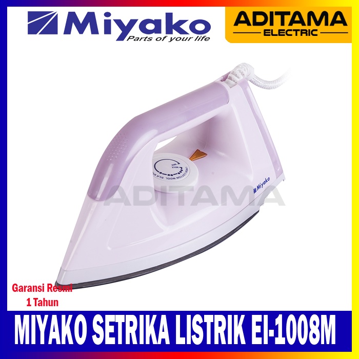 MIYAKO SETRIKA LISTRIK EI-1008M/ MIYAKO DRY IRON EI 1008 M EI1008M GOSOKAN MIYAKO EI-1008M