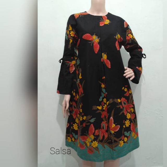 Tunik batik kain unggul jaya HM 199 toska
