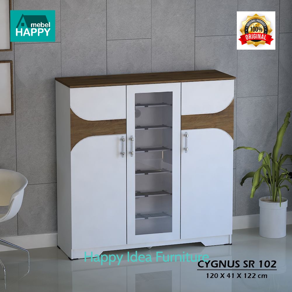 𝗛𝗮𝗽𝗽𝘆 𝗜𝗱𝗲𝗮 - Lemari Sepatu Minimalis Elegan Rak Sepatu CYGNUS SR 102