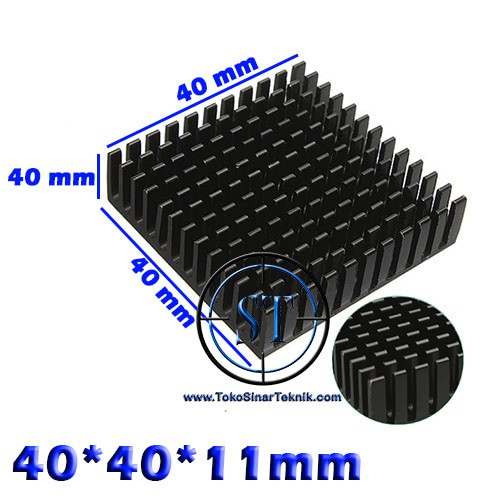 Heatsink 40x40x11mm BLACK Radiator Peltier TEC1-12706 40x40x11 mm Heat Sink Pendingin Thermoelektrik LED COB Transistor Memory