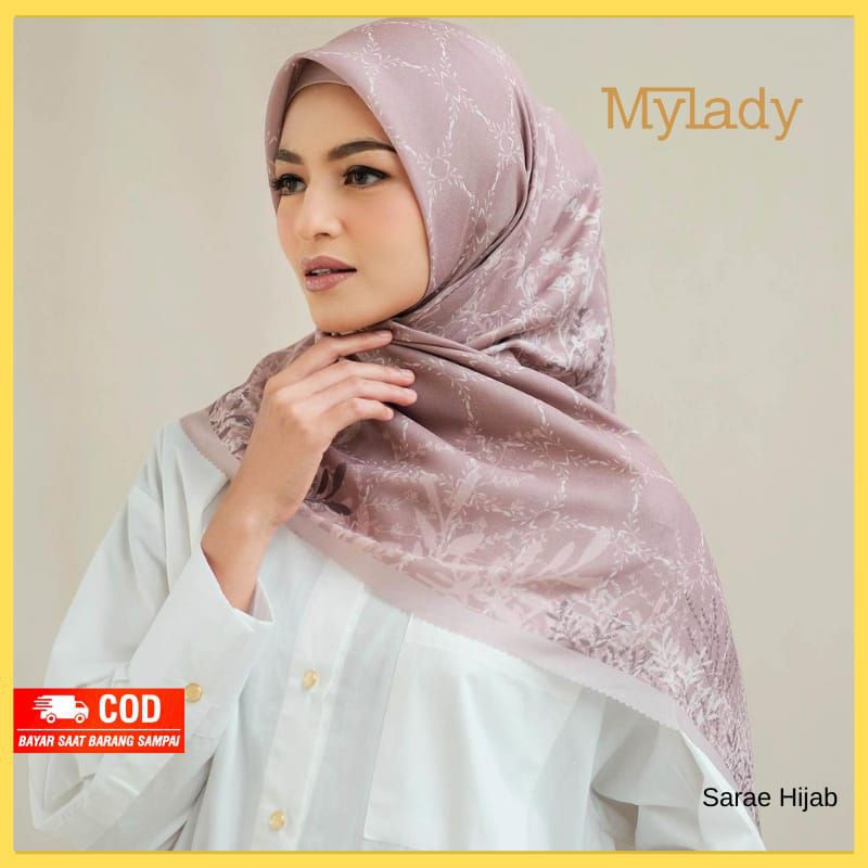 Kerudung MyLady Archa Milk Tea Ori Jilbab My Lady Hijab Premium Flex Ultrafine Segi Empat Terbaru