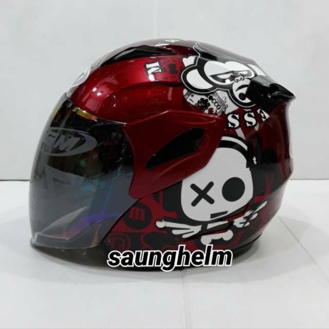 HELM GM FIGHTER MOTIF SPEAK UP ROYAL RED MAROON