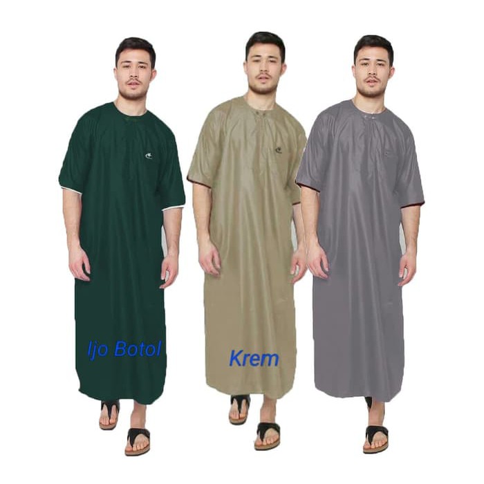 ORIGINAL  JCFashion Jubah Muslim Arabi Hijau Botol TERBARU