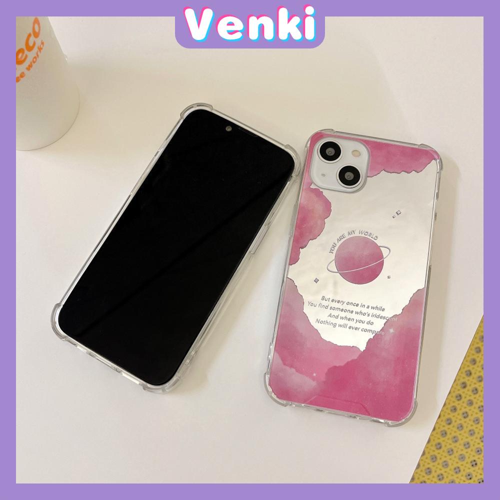 iPhone Case Acrylic HD Makeup Mirror Airbag Shockproof Protection Camera Pink Planet Moon Cloud Compatible For iPhone 11 iPhone 13 Pro Max iPhone 12 Pro Max iPhone 7 Plus iPhone xr