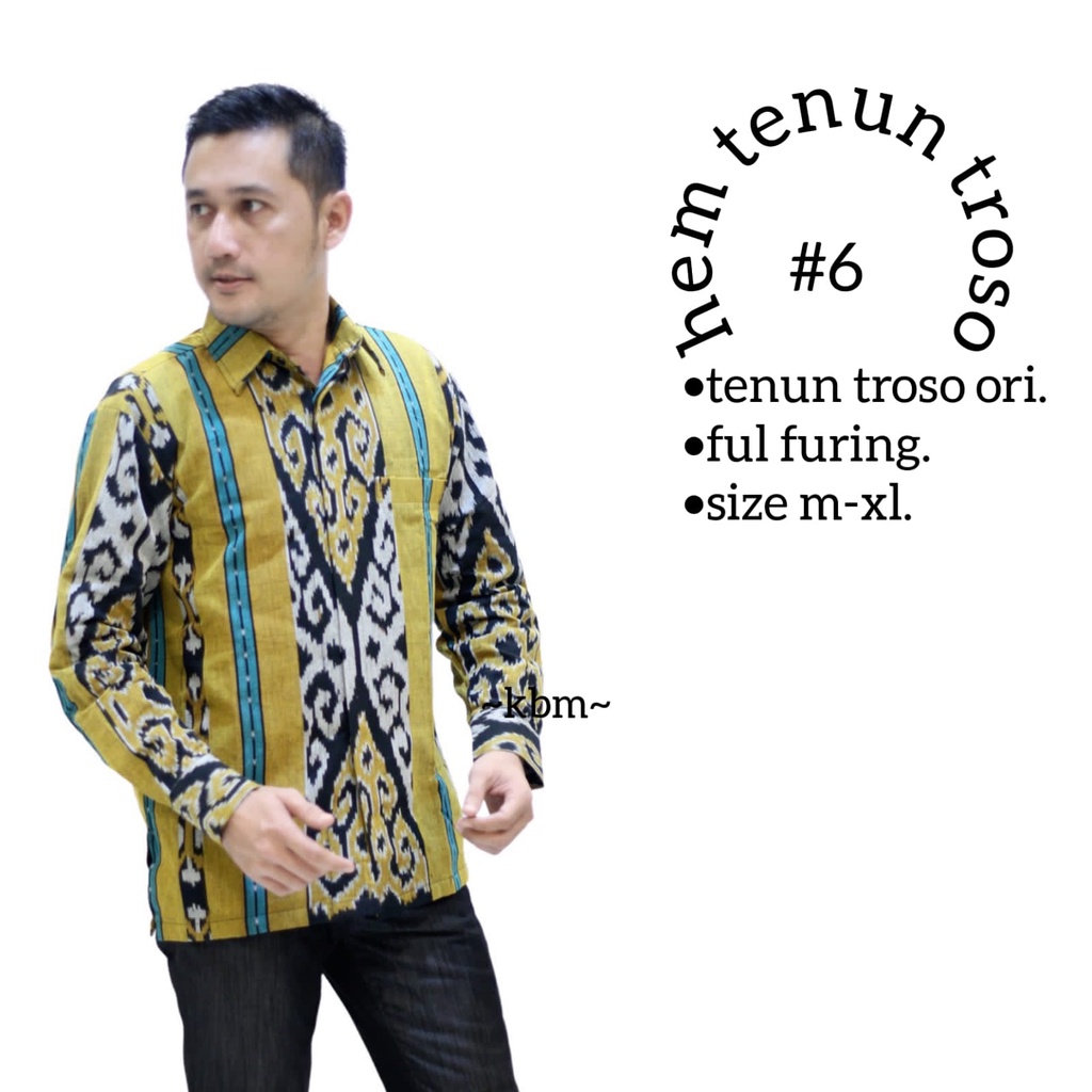 Kemeja panjang tenun troso lapis furing