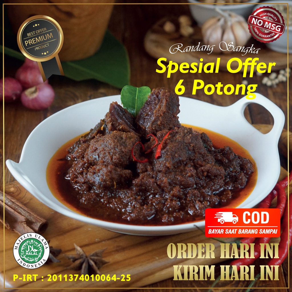 

PROMO Rendang Padang Daging Sapi Kemasan 250 Gram Rendang Basah Halal - RANDANG SANGKA