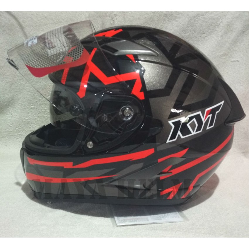 helm kyt falcon corak faster black red fluo