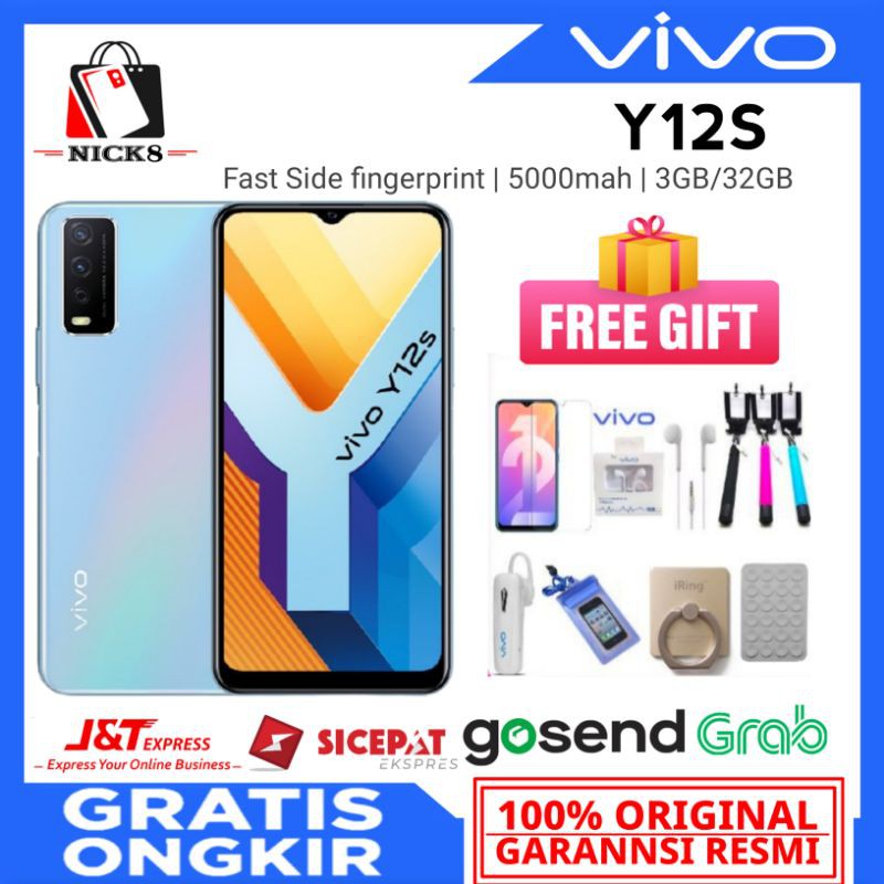 Vivo Y12s Ram 3/32GB NEW Garansi resmi 1 tahun