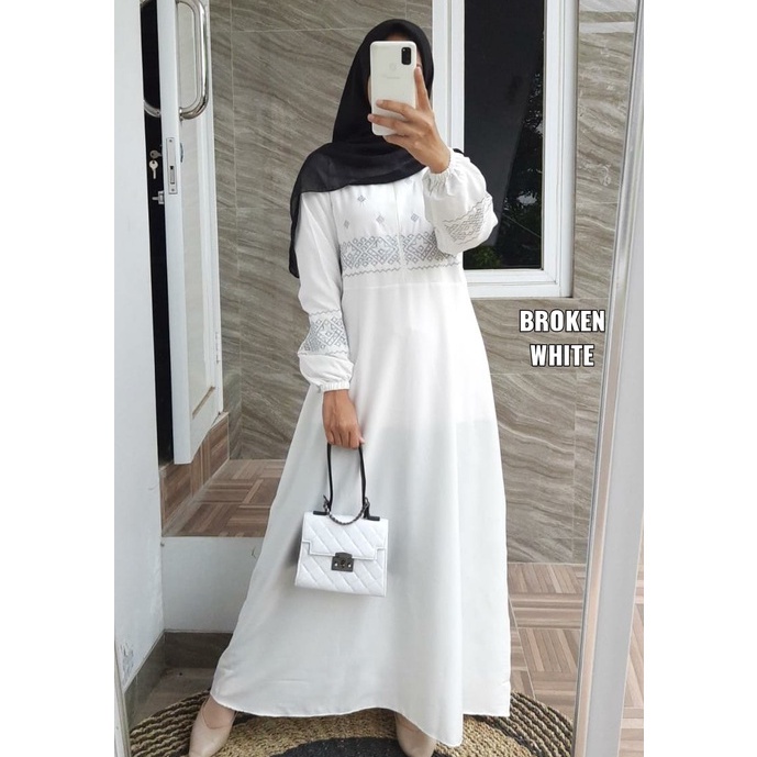 GAMIS ITY CREPE BORDIR DRESS BROKAT TERBARU