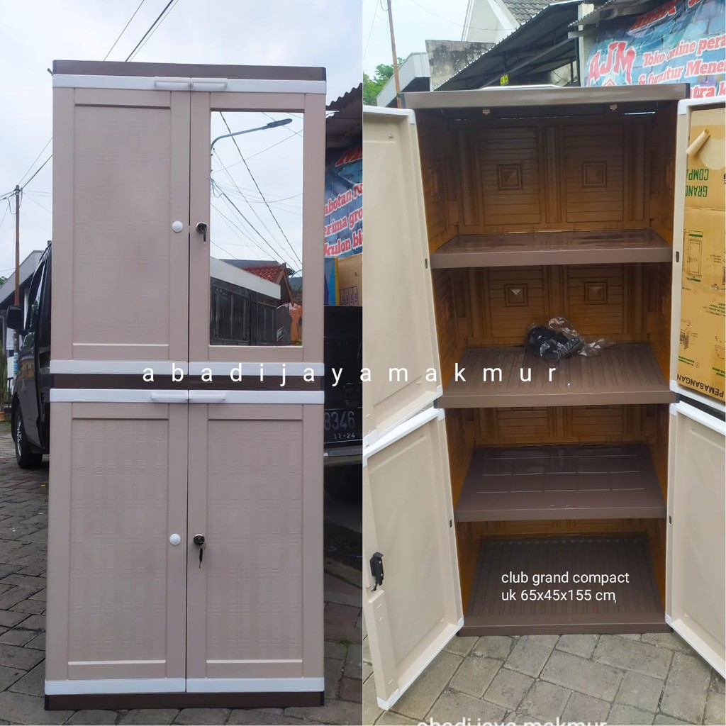 lemari plastik club grand compact kaca + kunci / lemari  plastik kaca /lemari plastik club