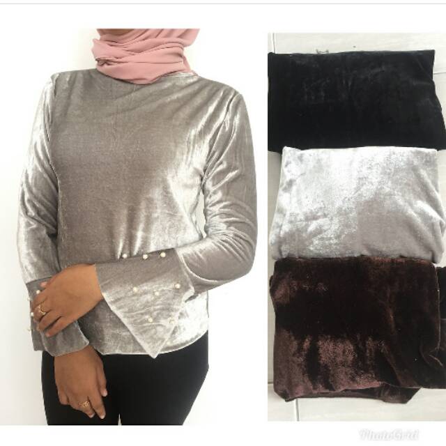 ATASAN/BLOUSE BLUDRU IMPORT BANGKOK COKLAT