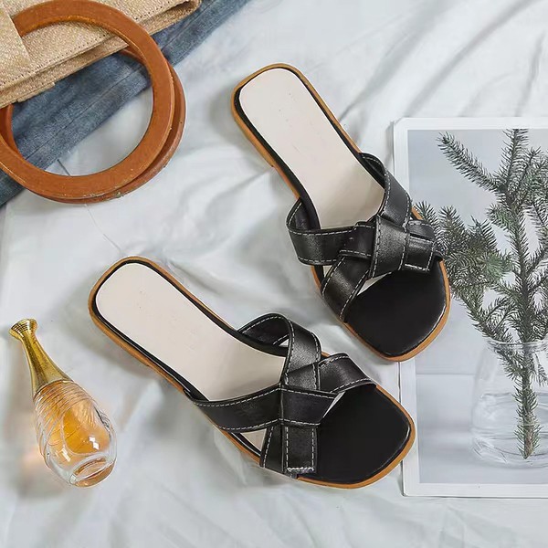 Sepatudari Karin Sandal selop wanita dengan simpul silang KR SDF039