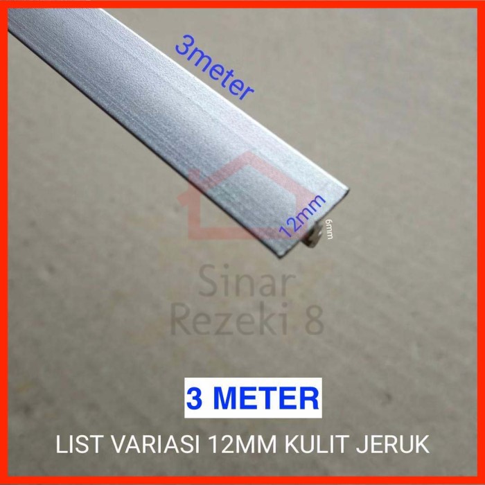 List Variasi 12 mm KJ Aluminium Lis T Edging Penutup Celah Strip Furniture Alumunium