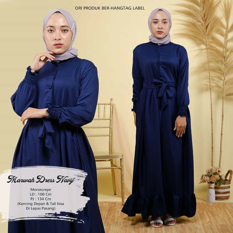 MARWAH DRESS - FLOTTILICIOUS / DRES MUSLIM / GAMIS MUSLIM / GAMIS MURAH / GROSIR BAJU ONLINE