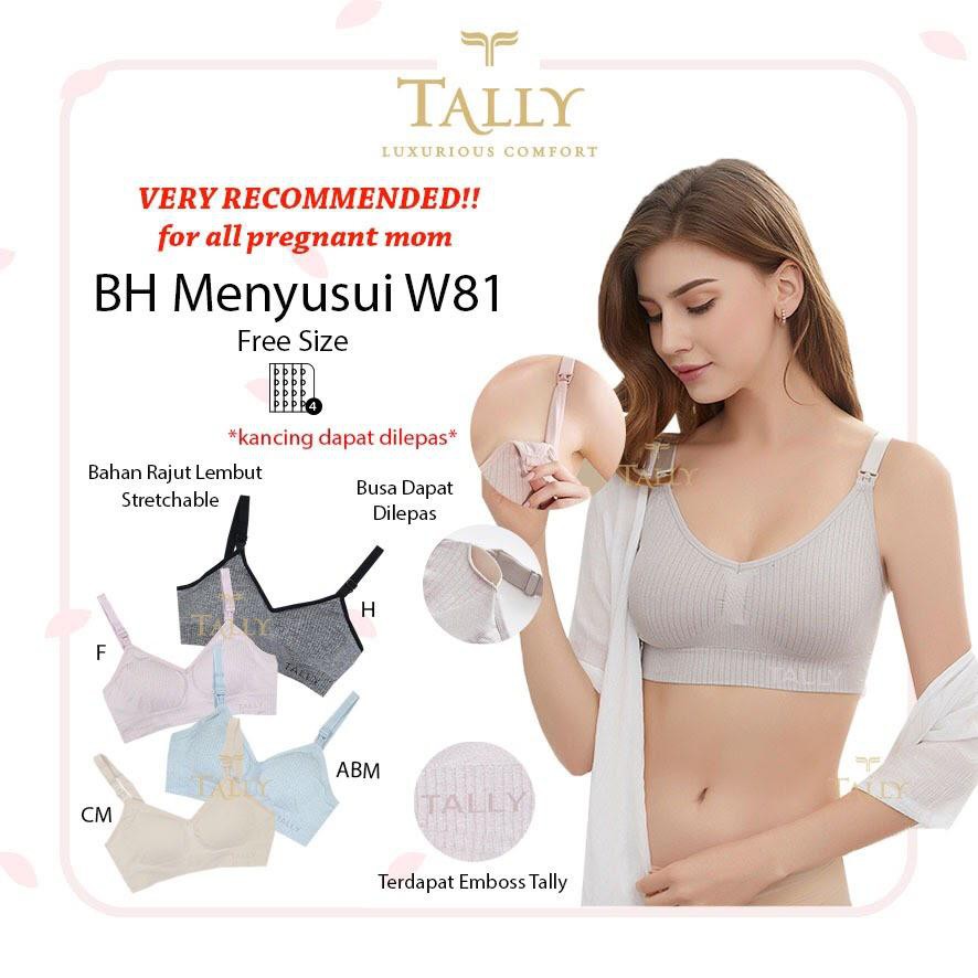 TALLY BRA BH MENYUSUI W81 I CUP B BESAR | BUSA TIPIS I TANPA KAWAT I FREE SIZE