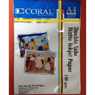 

Senikertas- Kertas Photo Inkjet Photo Paper Coral Double Side Matte A4 140 Gsm -Kertas-Seni.