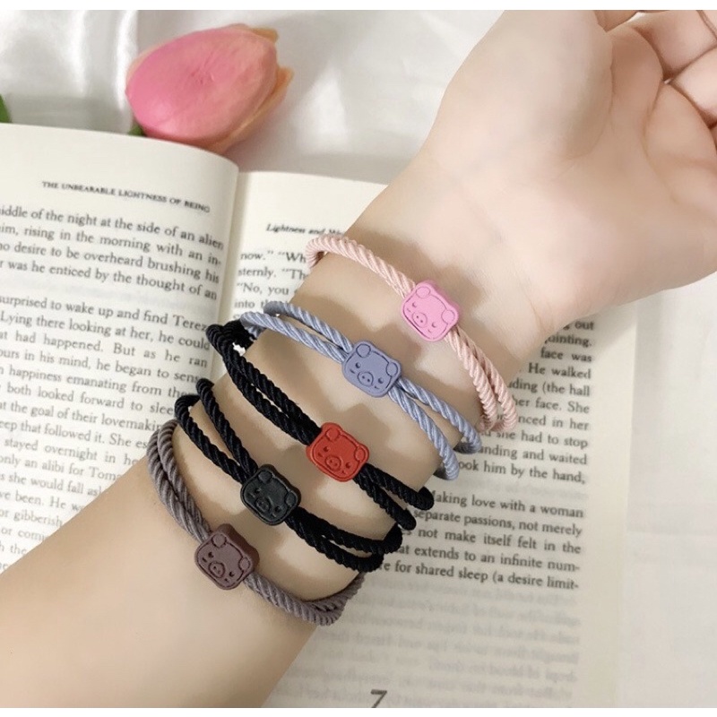 Ikat rambut gelang korea piggy ikat rambut simple cantik elastis gambar piggy