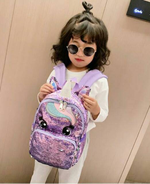 Tas ransel usap unicorn sequin