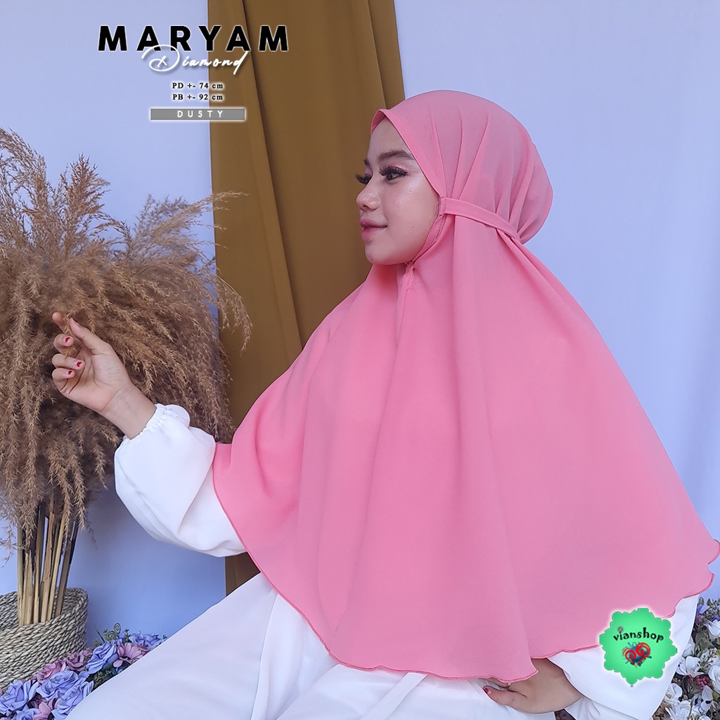 jilbab maryam PART 1 bergo tali non ped,bergo naswa , jilbab 1 layer , jilbab instan,jilbab cantik-maryam DUSTY PINK