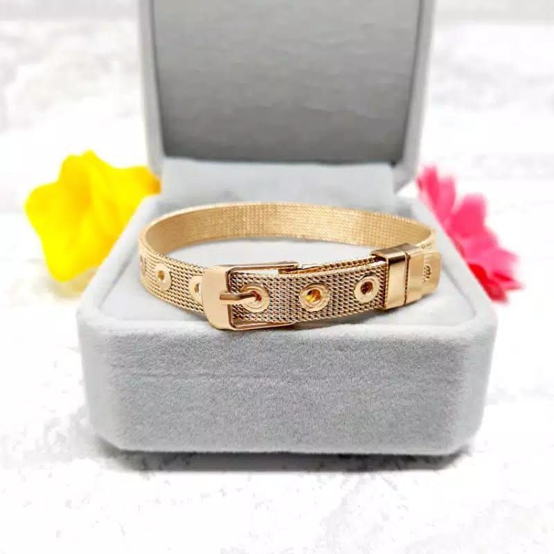 Gelang Jam Pasir Stainless Steel Titanium Rantai