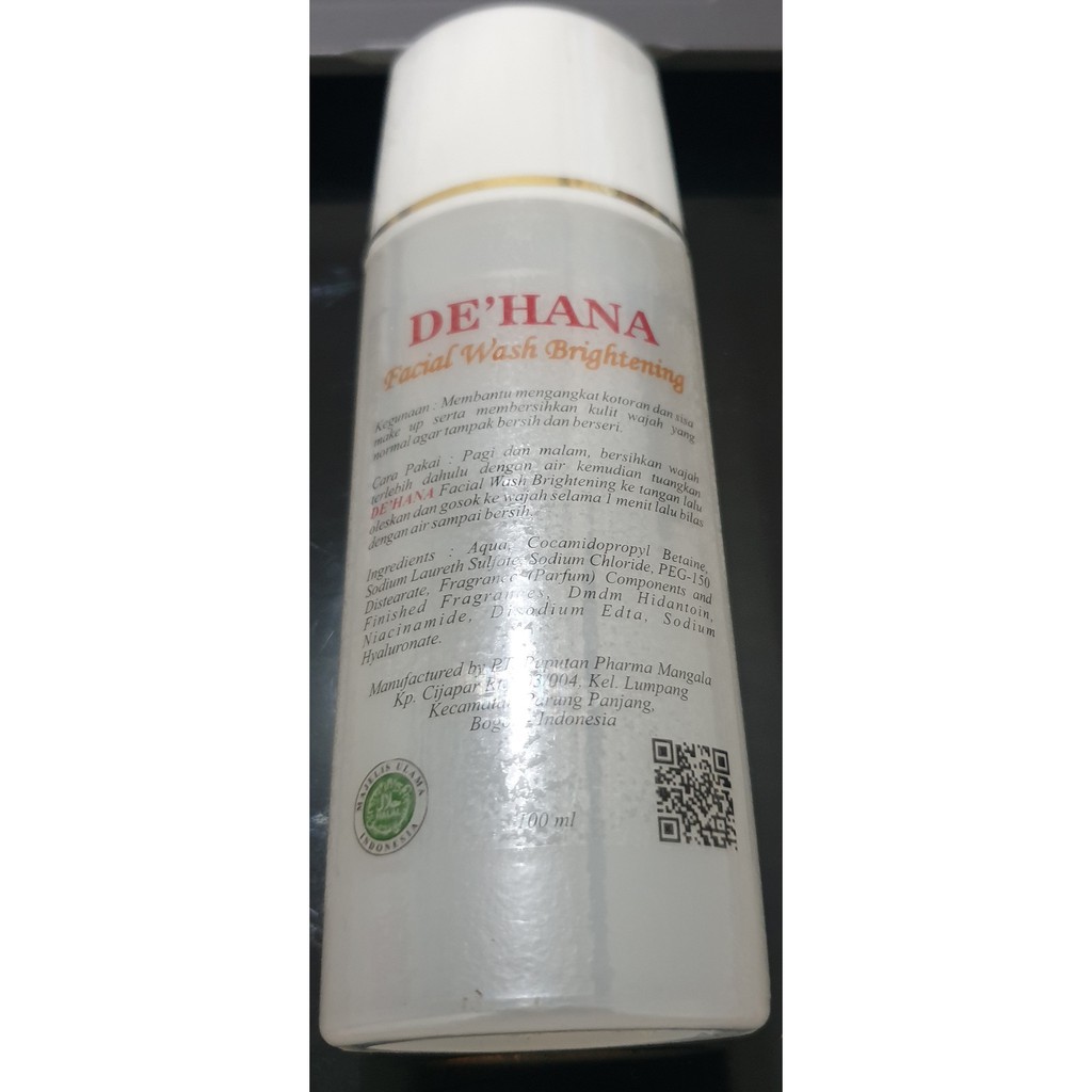 De Hana Brightening Facial Wash 100ml