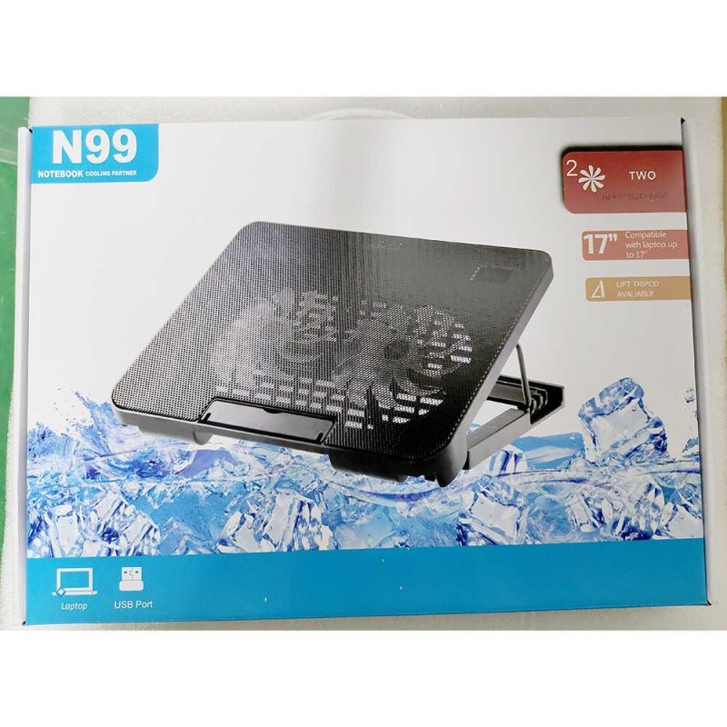 Cooling Pad Dudukan Alas Laptop Notebook Holder Adjustable 2 Kipas USB