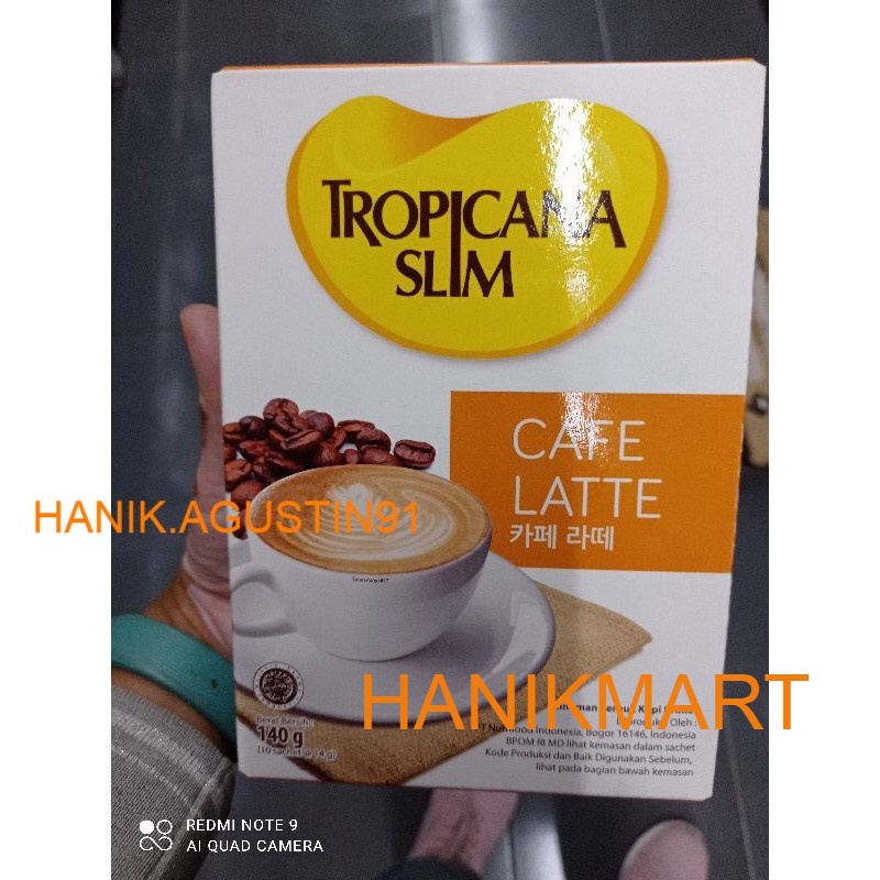 

Tropicana Slim Cafe Latte 10 Sachet 14gr - Kopi Susu Nikmat Tanpa Gula Pasir