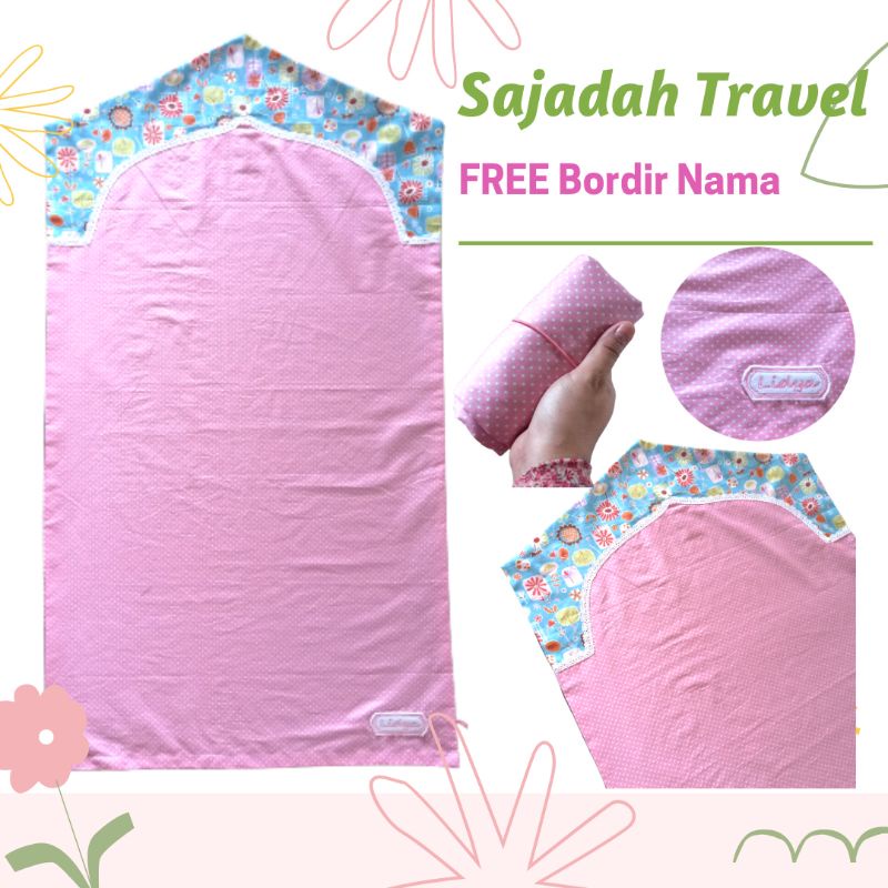 SAJADAH TRAVEL Free Custom Nama Simple Bisa Masuk Tas dan Kantong