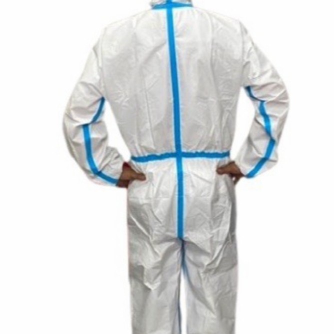 Baju hazmat APD MICROPOROUS Cosmeed/ seam seal biru murah