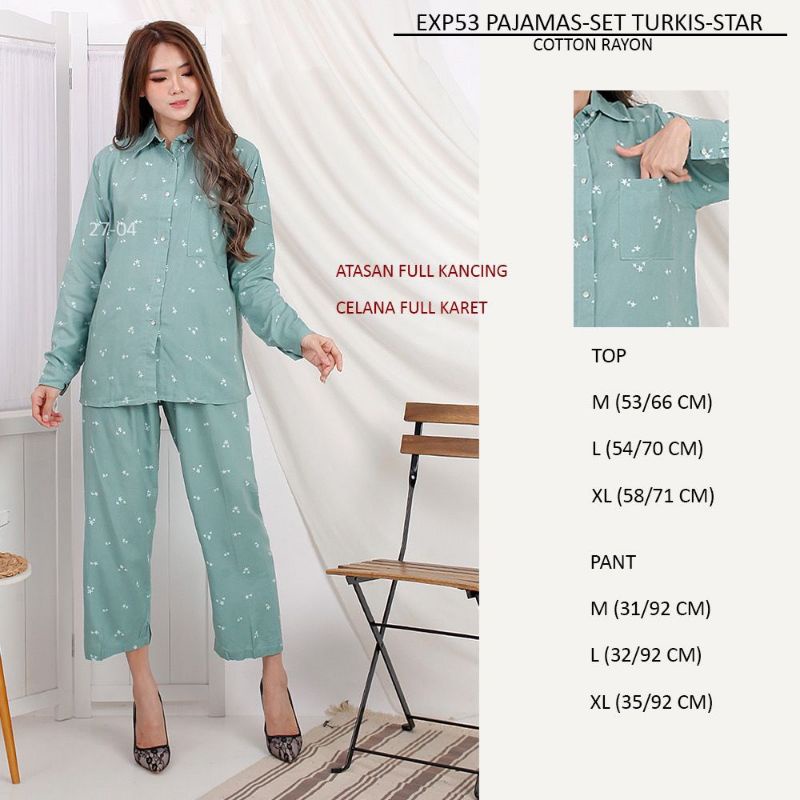 Pakaian Tidur Piyama |Set EXP 53 Pajamas Set