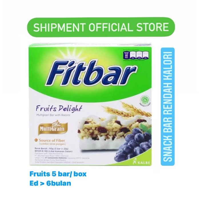 

504ekh Fitbar Multigrain Nuts Fruits Chocolate Tiramisu Delight Snack Kalbe - Fruits 6J