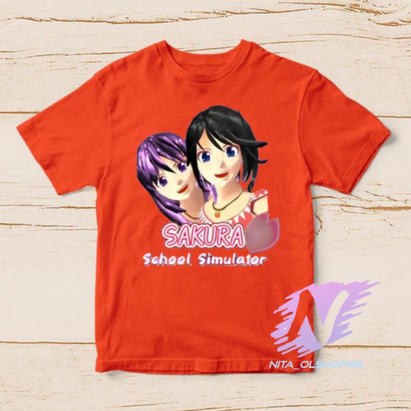 kaos sakura school simulator Megan dan Alice kaos anak