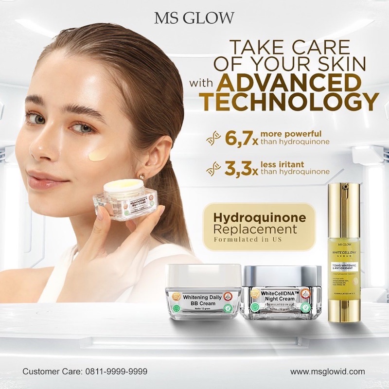 MS GLOW White Cell DNA Night Cream | Serum Msglow White Cell DNA | Toner Essence