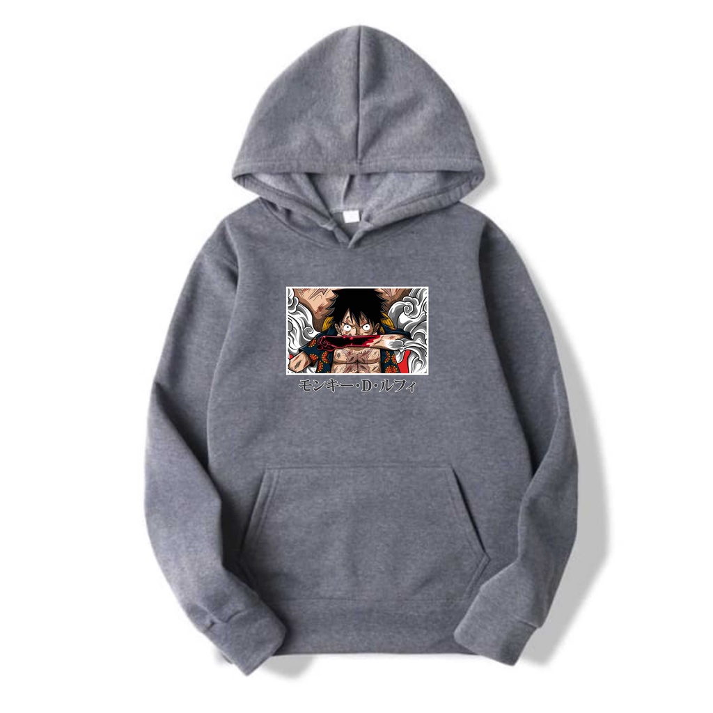 Luffy Garang Jumper Hoodie II Luffy Garang Sweater Hoodie II Sweter Oblong Topi SIZE M - XL ( Pria &amp; Wanita / Anak &amp; Dewasa )