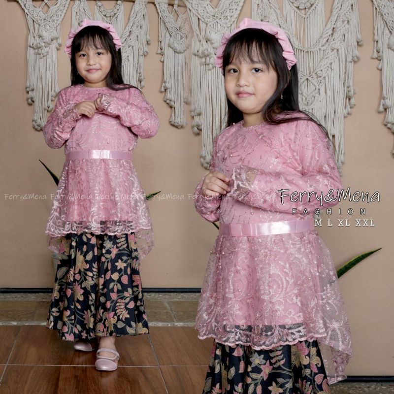 Terbaru !! Set Kebaya Anak Tile Rok duyung / Kebaya aurora tile / Set Kebaya Anak Perempuan