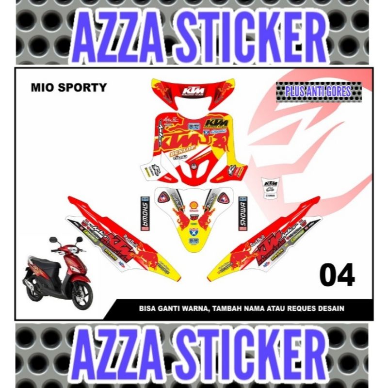 Stiker Dekal Mio Sporty Striping Motor Mio Sporty Full Sticker Decal Mio Sporty Stiker Motor Mio Spo