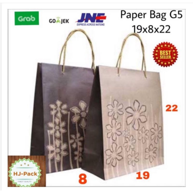 

MIN & KELIPATAN 20 PCS / PAPER BAG Motif Bunga 19x8x22 Goodie Bag Tas souvenir Shopping Bag