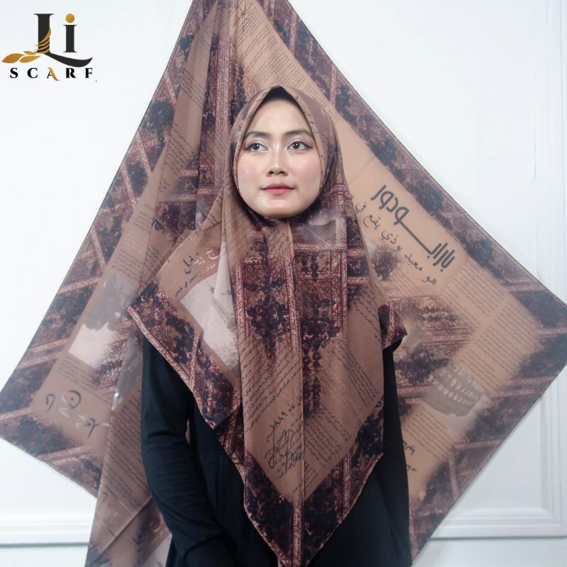 Jilbab Premium Li Scarf Original Koran Arab-Vintage Brown