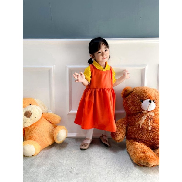 Saoirse's Younghee Dress - Kostum boneka Squid Game anak perempuan cosplay - Baju + Dress