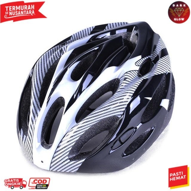 TaffSPORT Helm Putih Sepeda EPS Foam PVC Shell