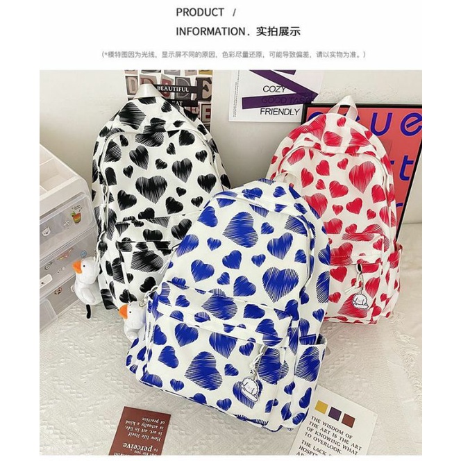 Tas ransel sekolah love/Tas sekolah perempuan motif