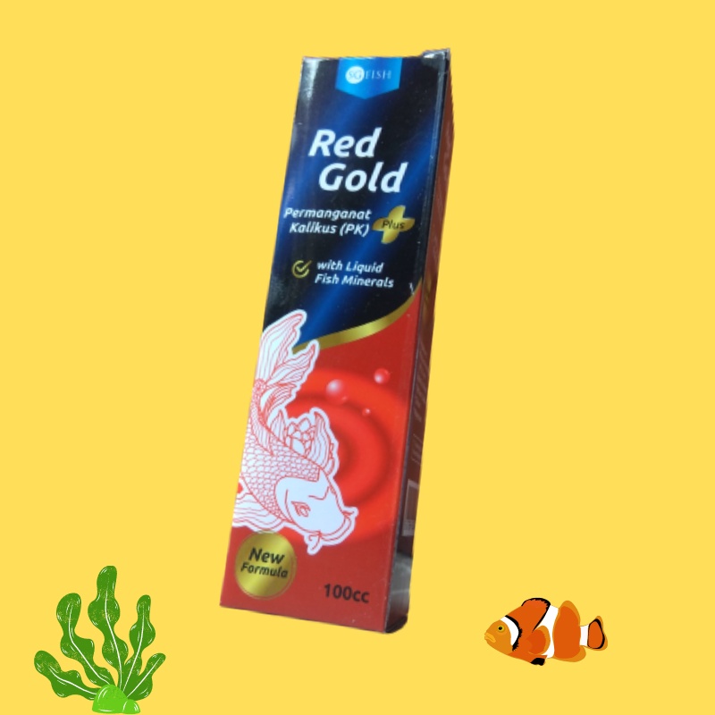Obat Ikan Hias Red Gold SG FISH Ampuh Jamur Gatal Ikan Koki Koi Cupang Discus Louhan