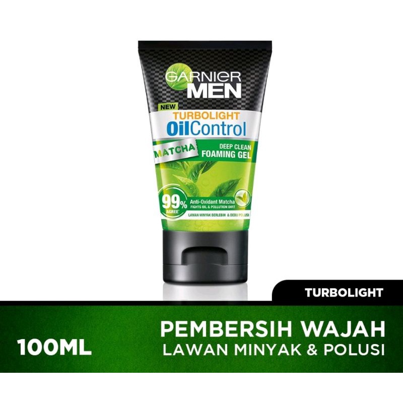 Garnier Men Series ~ Acno Fight | Anti Acne Scrub | Turbolight Power White Oil Control Whitening Wasabi Matcha Foam Cleanser | Sabun Pembersih Wajah Pria 50ml 100ml