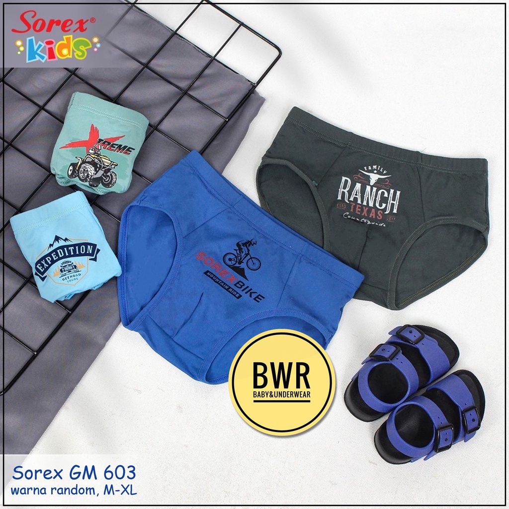 CD Sorex Kids GM 601 GM 602 GM 603 / Celana Dalam Anak Sorex Laki Laki Motif Keren CD Kids | Bwr