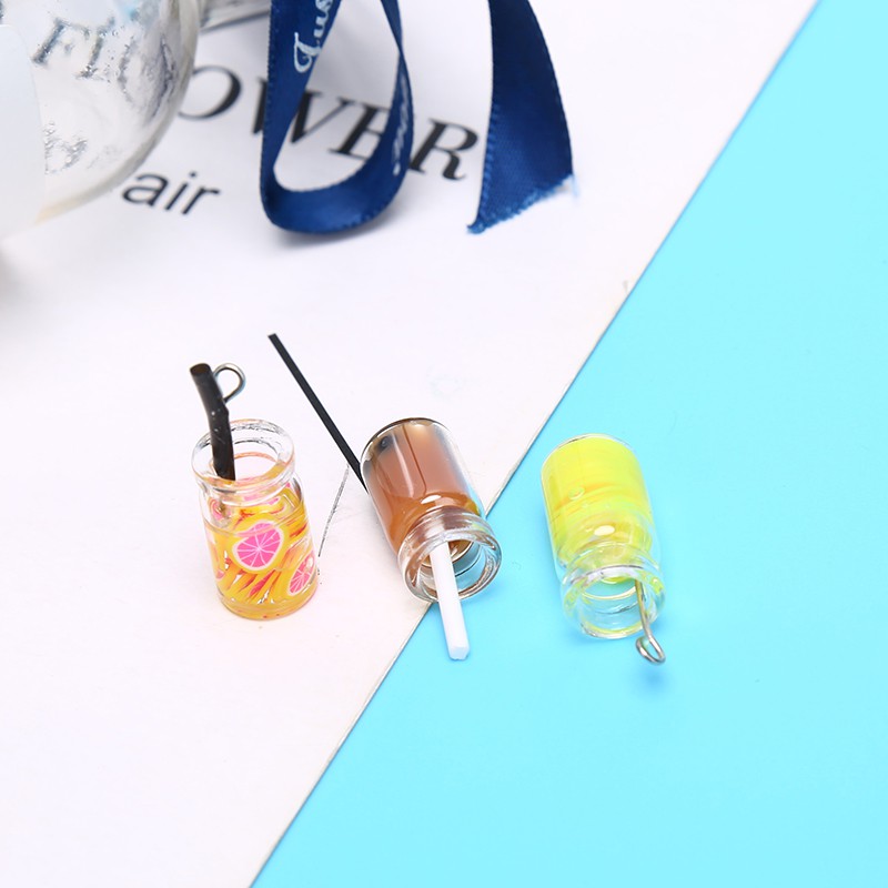 Hbid Glory 10Pcs / set Charm / Charm Resin Bentuk Milk Tea Untuk DIY Anting