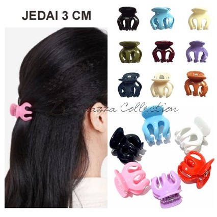 Jepit Rambut Plastik Jedai | Jedai 3cm dan 5cm | Jedai Rambut Hitam Warna Warni