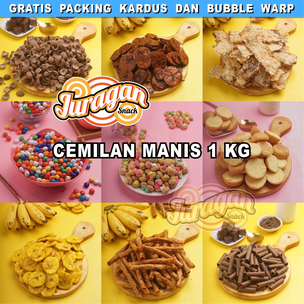 SNACK KILOAN SERBA MANIS 1 KG makanan ringan jajanan cemilan camilan pedas asin gurih murah