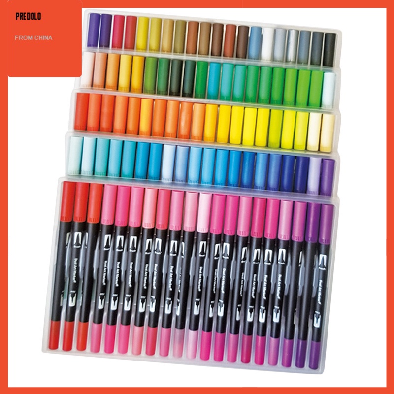 [In Stock] 60/100 Colors Dual Tip Brush Pen Drawing Markers for Painting 60 Pieces