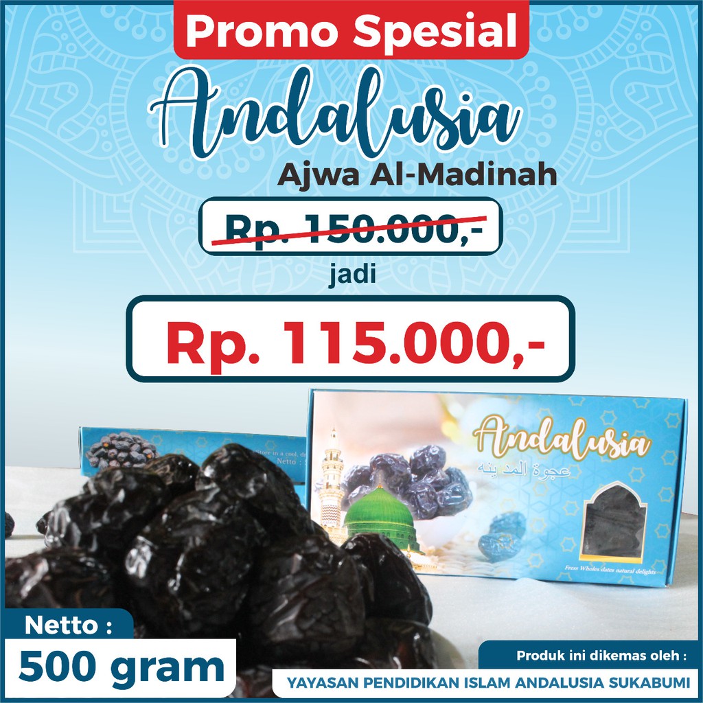 

ANDALUSIA KURMA AJWA Al-Madinah Premium (PROMO - MEMBELI & BERDONASI)