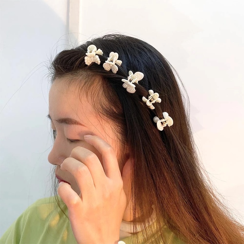 Jepit Rambut Bentuk Persegi Geometri Aksen Mutiara Imitasi Bahan Akrilik Untuk Wanita